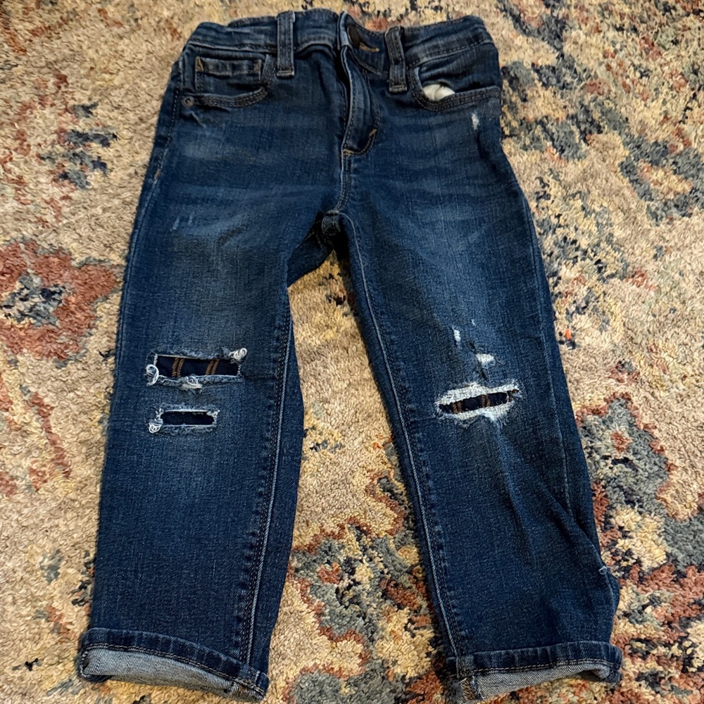 Old Navy Kids Dark Blue Distressed Jeans